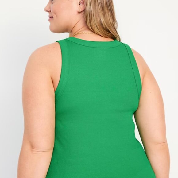 Kelly Green Women's Snug Crop Tank Top Sixe 2X - Picture 2 of 3